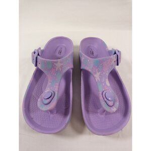 L&D Girl's Purple Footbed Sandals Size 13/1